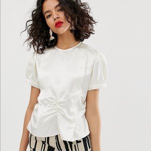 Satin ruched top
